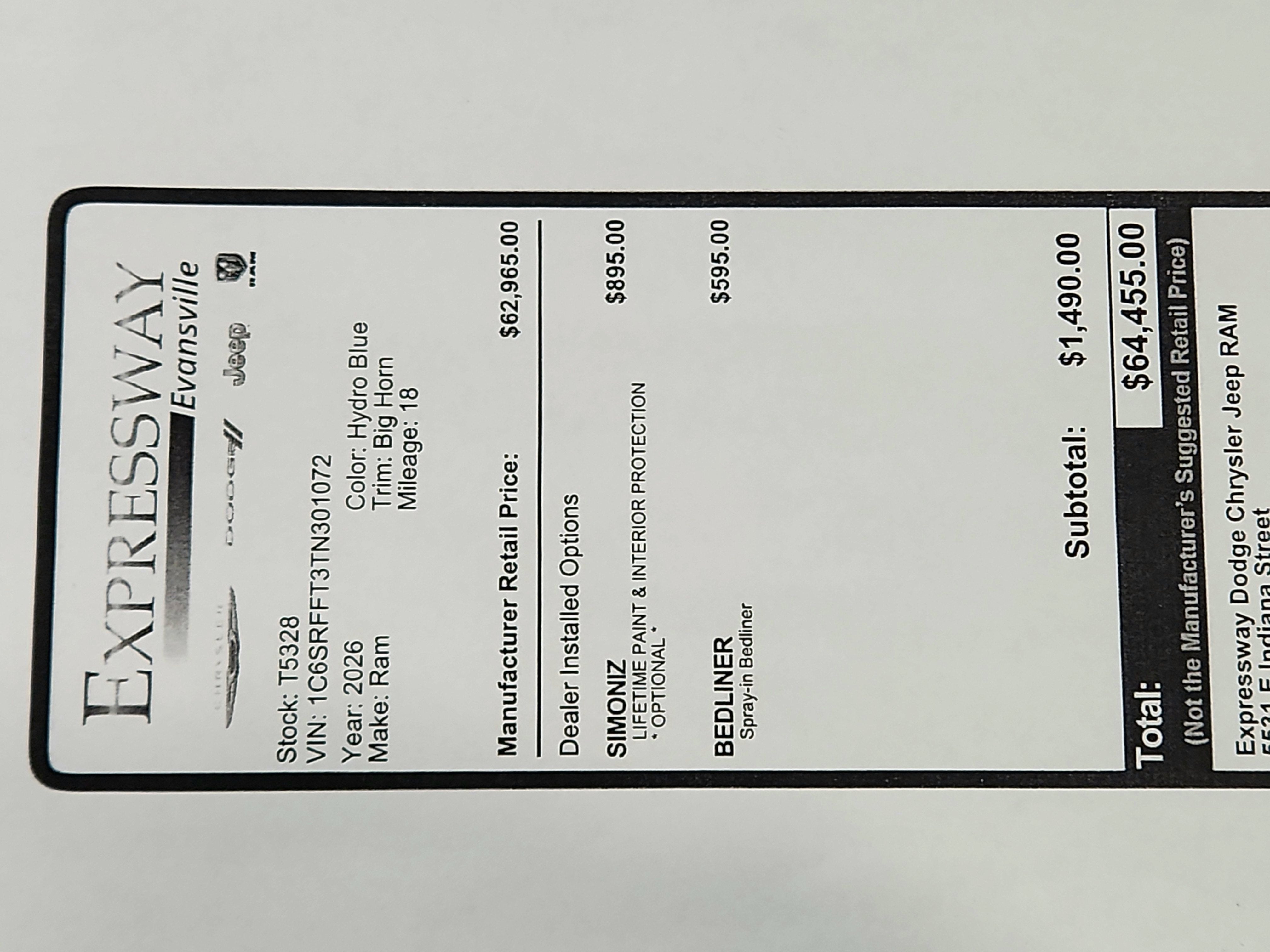 2026 RAM Ram 1500 Big Horn