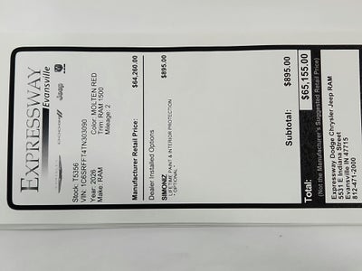 2026 RAM Ram 1500 RAM 1500 BIGHORN/LONESTAR CREW 4X4 (144.5 IN WB 5 FT 7 IN BOX)