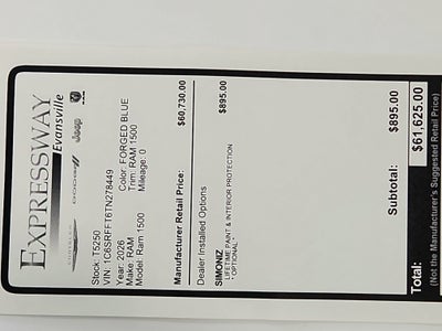 2026 RAM Ram 1500 RAM 1500 BIGHORN/LONESTAR CREW 4X4 (144.5 IN WB 5 FT 7 IN BOX)