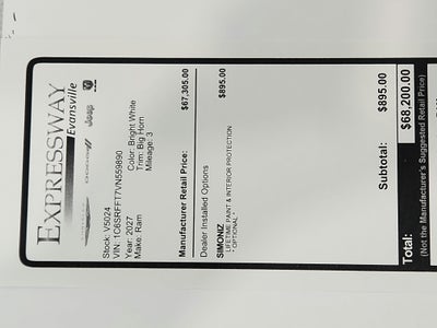 2027 RAM Ram 1500 Big Horn 4x4 Crew Cab 5'7" Box