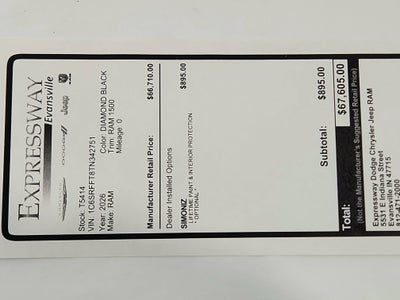 2026 RAM Ram 1500 RAM 1500 BIGHORN/LONESTAR CREW 4X4 (144.5 IN WB 5 FT 7 IN BOX)