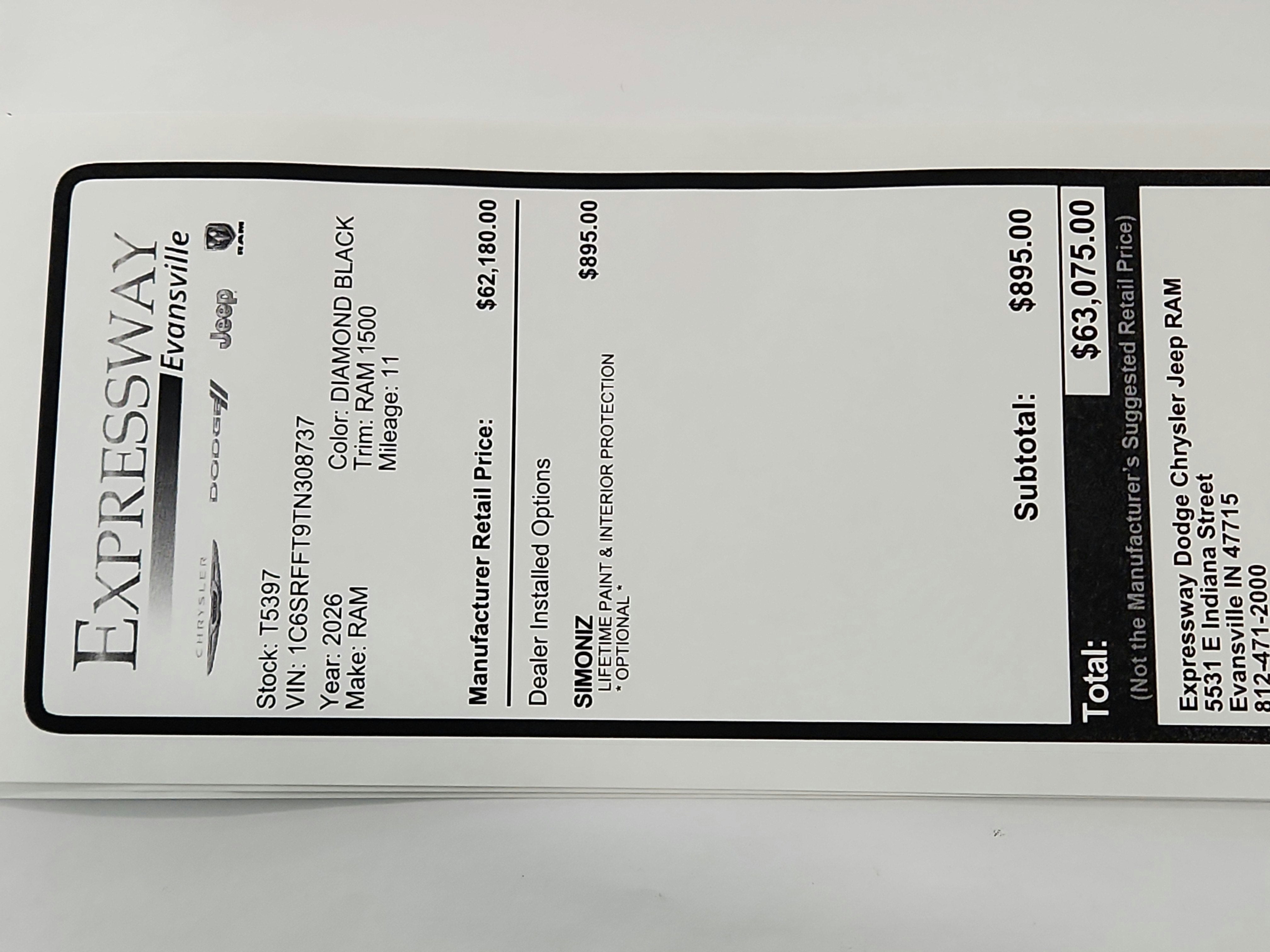 2026 RAM Ram 1500 RAM 1500 BIGHORN/LONESTAR CREW 4X4 (144.5 IN WB 5 FT 7 IN BOX)