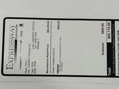 2026 RAM Ram 1500 RAM 1500 BIGHORN/LONESTAR CREW 4X4 (144.5 IN WB 5 FT 7 IN BOX)
