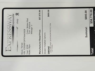 2026 RAM Ram 1500 Warlock 4x4 Crew Cab 5'7" Box