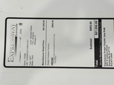 2027 RAM Ram 1500 Warlock 4x4 Crew Cab 5'7" Box