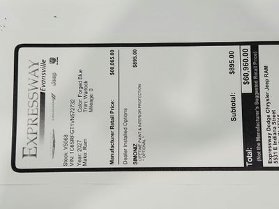 2027 RAM Ram 1500 Warlock 4x4 Crew Cab 5'7" Box