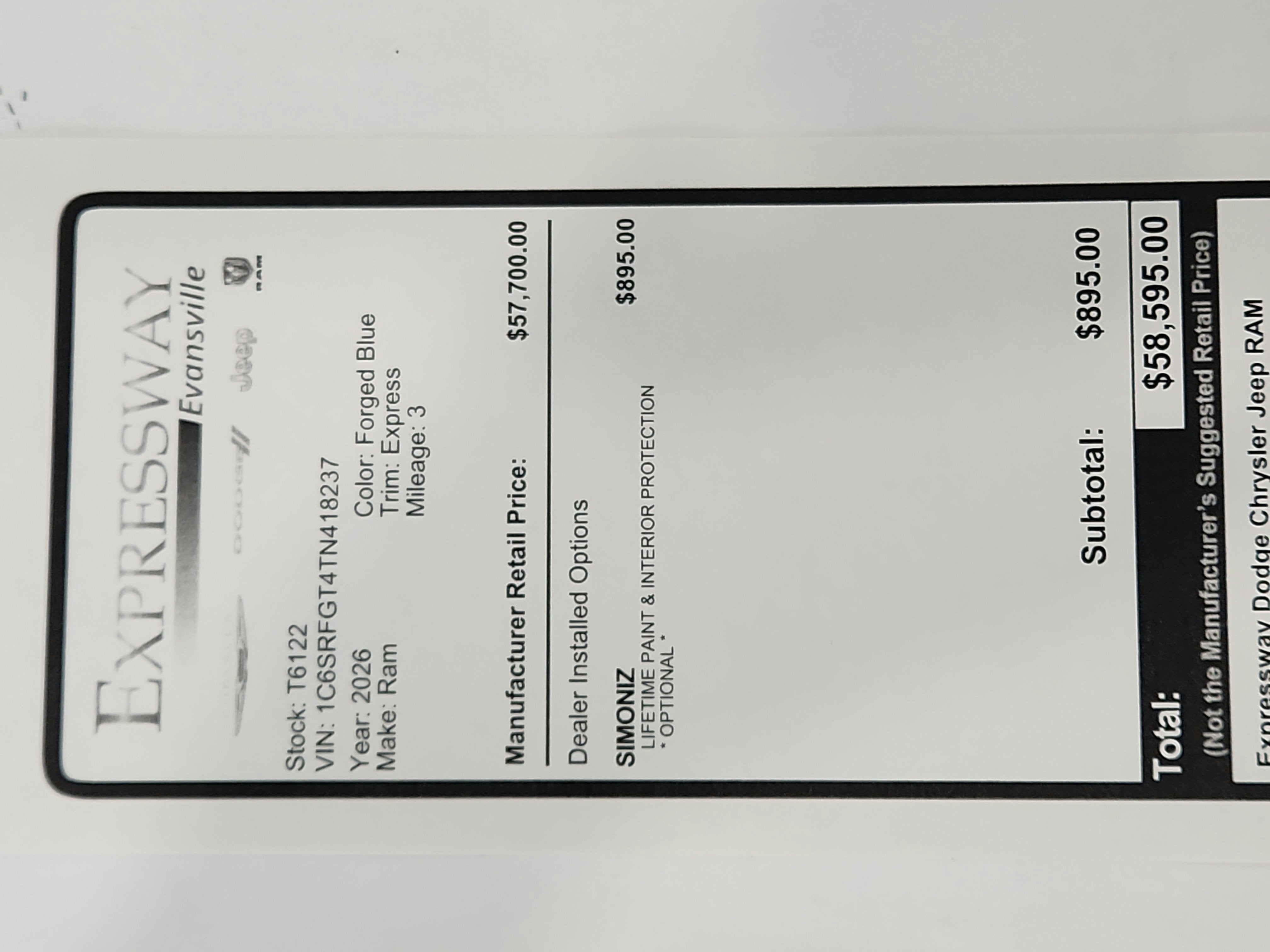 2026 RAM Ram 1500 Express