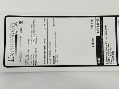 2026 RAM Ram 1500 RAM 1500 LARAMIE CREW CAB 4X4 (144.5 IN WB 5 FT 7 IN BOX)