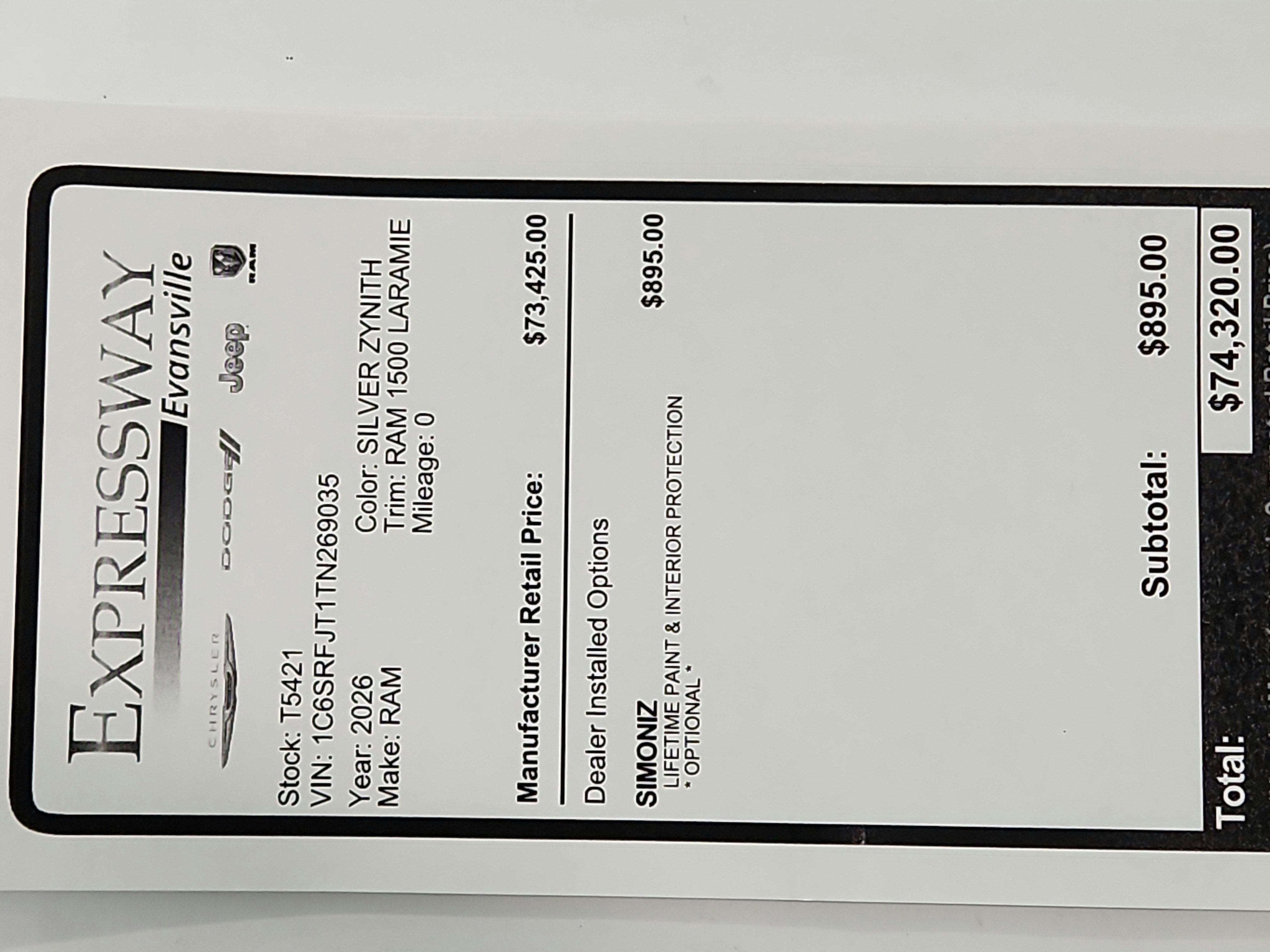 2026 RAM Ram 1500 RAM 1500 LARAMIE CREW CAB 4X4 (144.5 IN WB 5 FT 7 IN BOX)