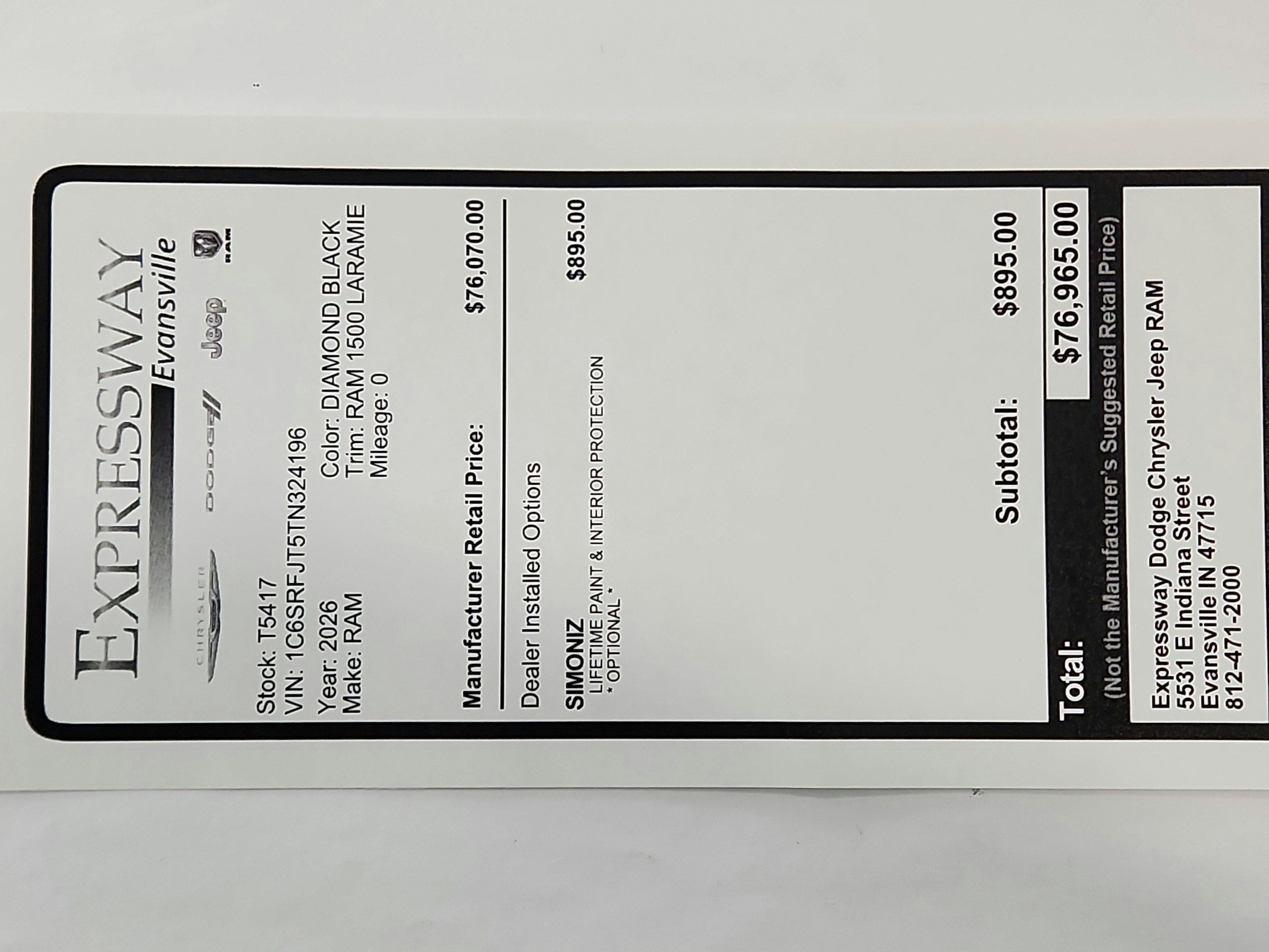 2026 RAM Ram 1500 RAM 1500 LARAMIE CREW CAB 4X4 (144.5 IN WB 5 FT 7 IN BOX)