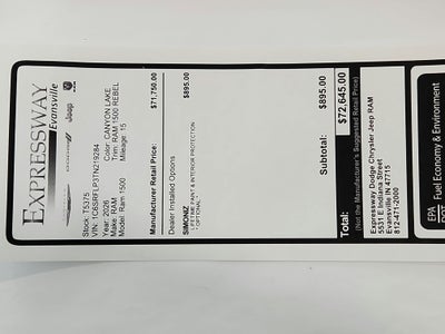 2026 RAM Ram 1500 RAM 1500 REBEL CREW CAB 4X4 (144.5 IN WB 5 FT 7 IN BOX)