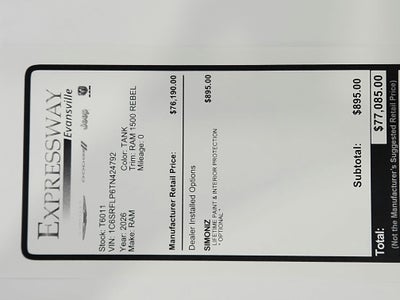 2026 RAM Ram 1500 Rebel