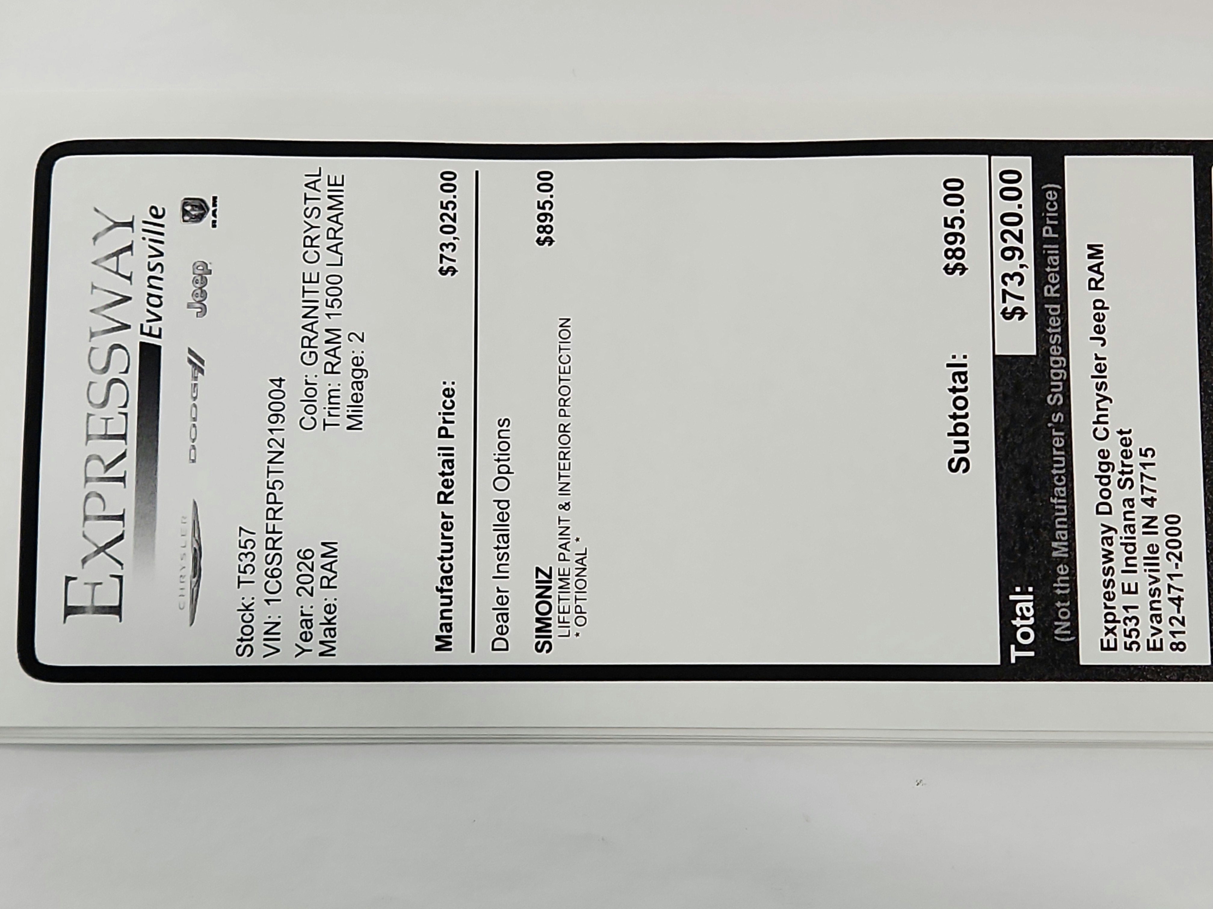 2026 RAM Ram 1500 RAM 1500 LARAMIE CREW CAB 4X4 (153.5 IN WB 6 FT 4 IN BOX)