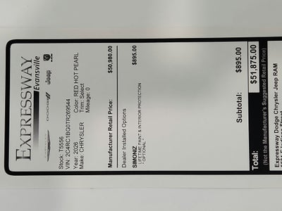 2026 Chrysler Pacifica Select