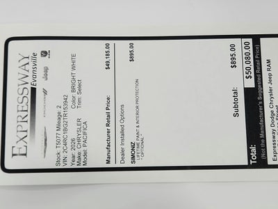 2026 Chrysler Pacifica Select