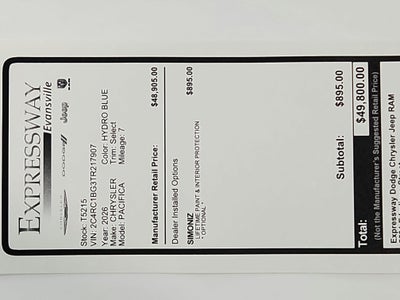 2026 Chrysler Pacifica Select