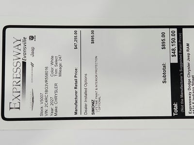 2027 Chrysler Pacifica Select