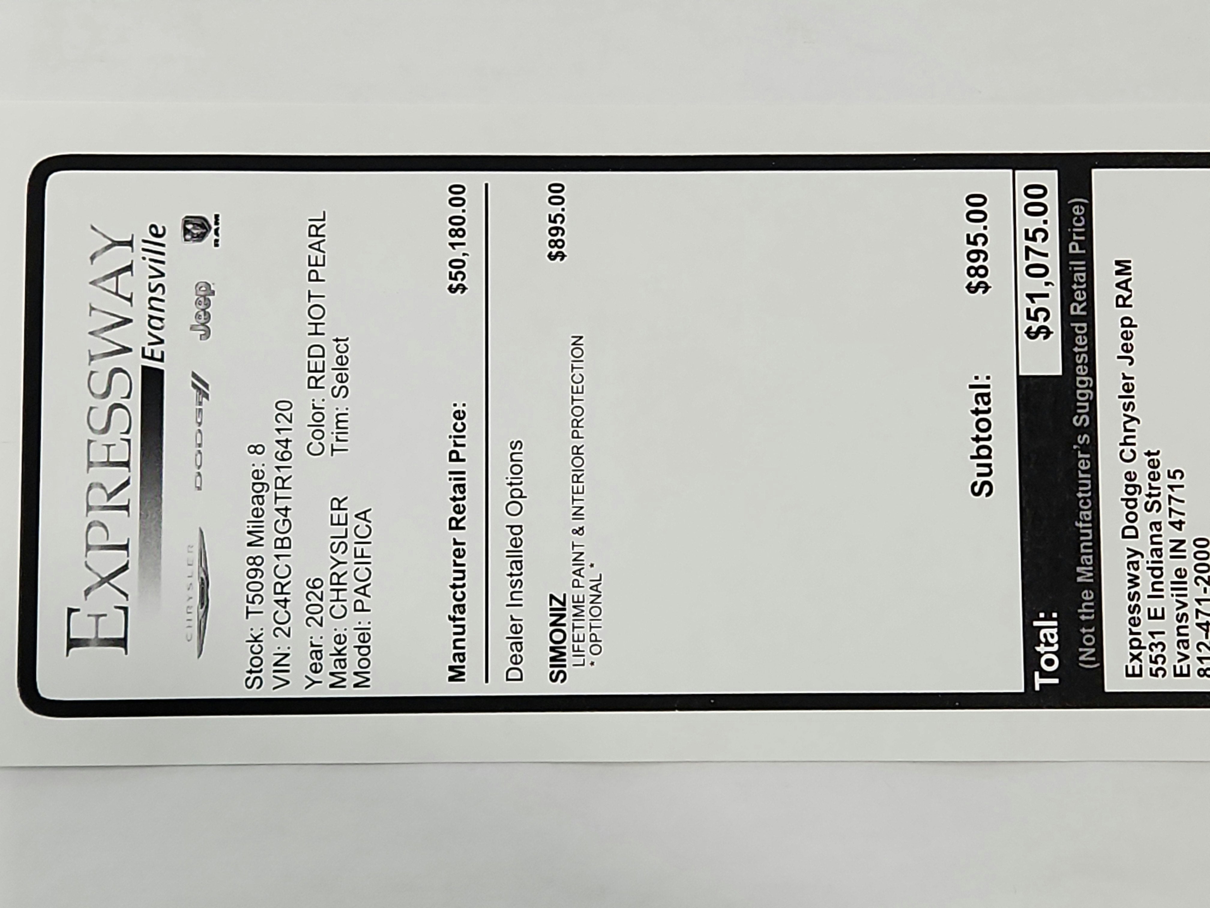 2026 Chrysler Pacifica Select