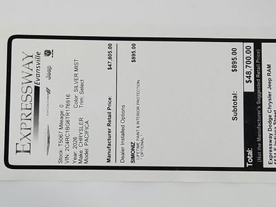 2026 Chrysler Pacifica Select