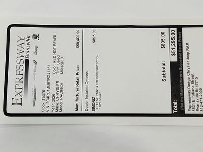 2026 Chrysler Pacifica Select