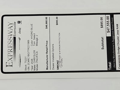 2026 Chrysler Pacifica Select