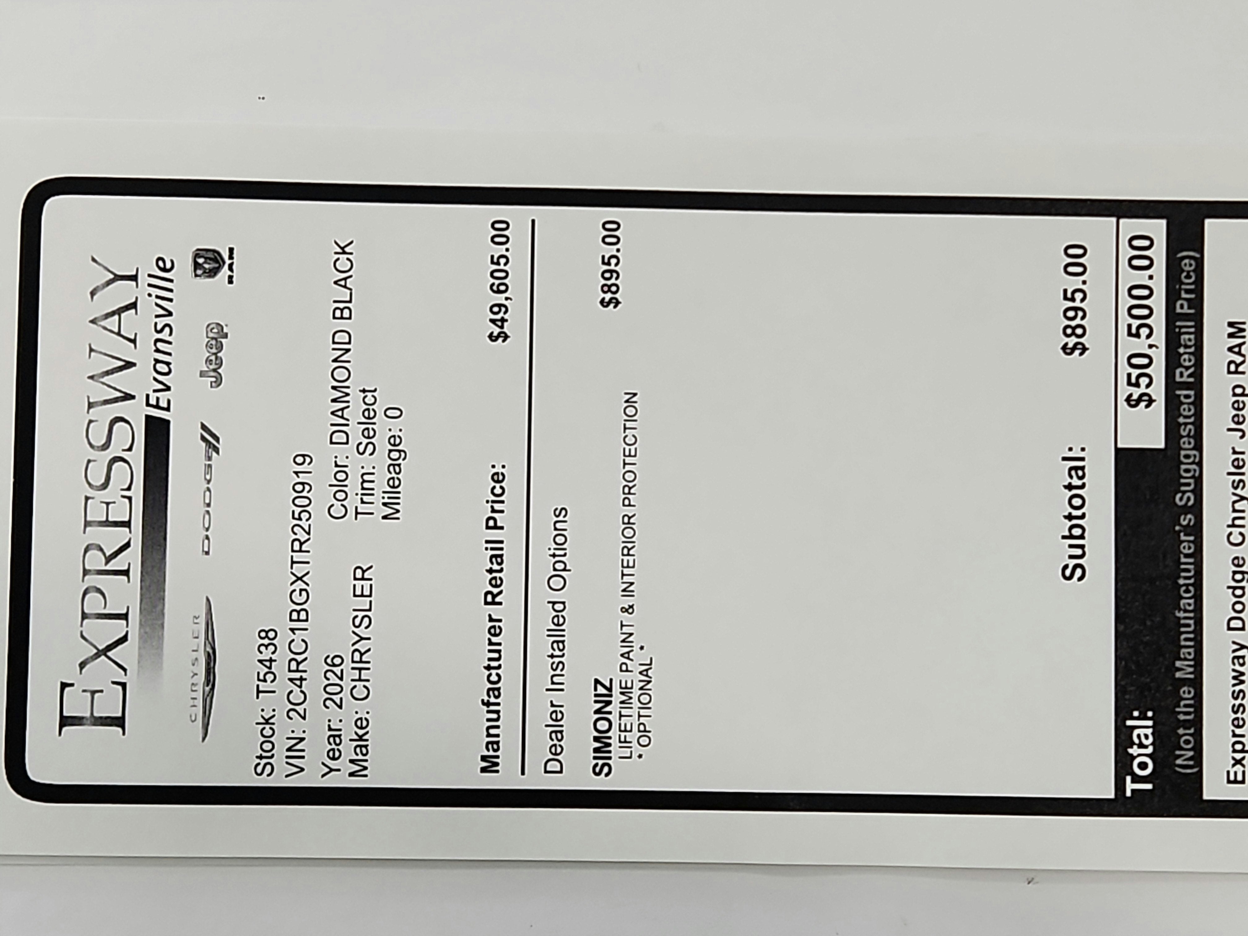 2026 Chrysler Pacifica Select