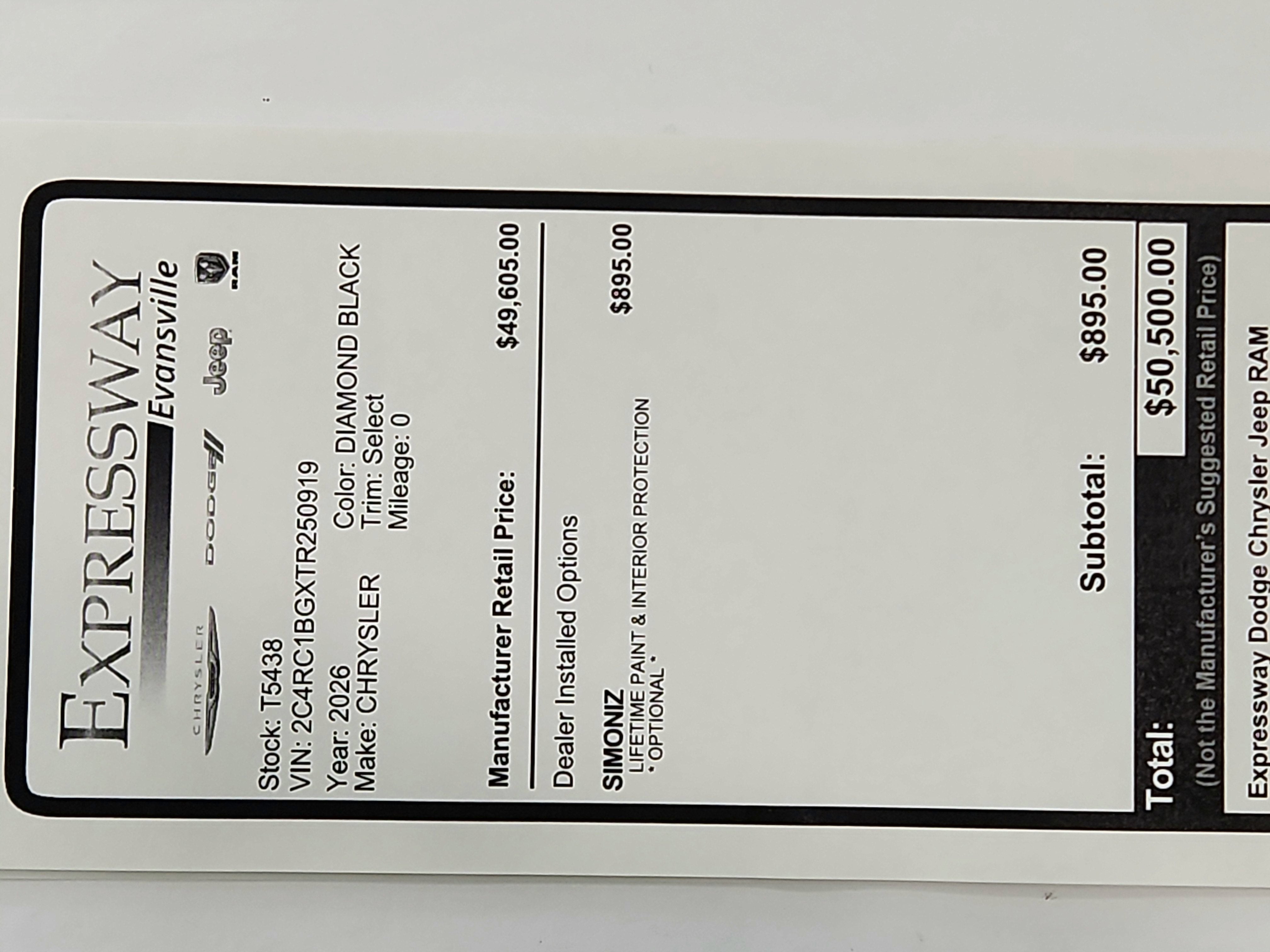 2026 Chrysler Pacifica Select
