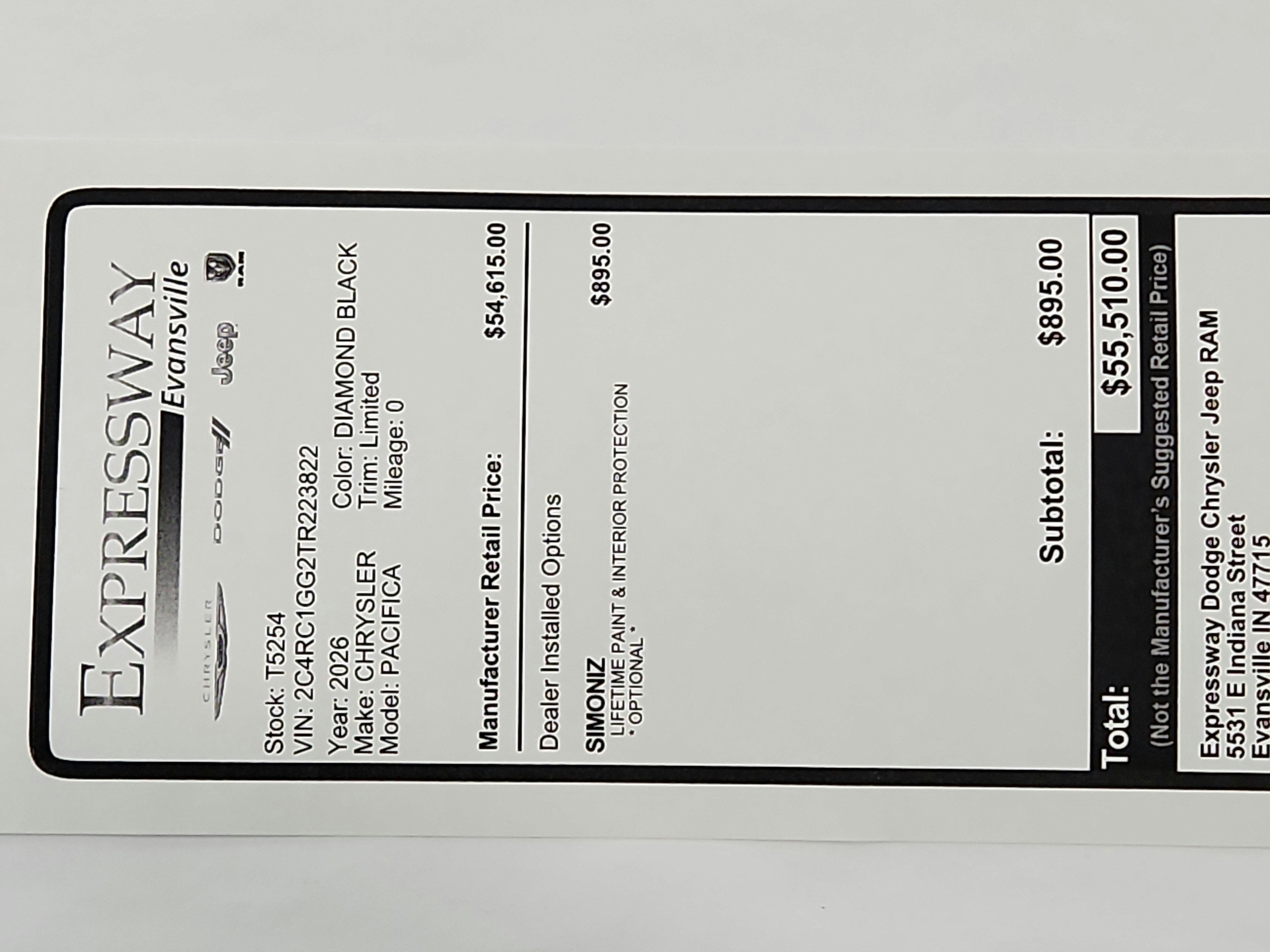 2026 Chrysler Pacifica Limited