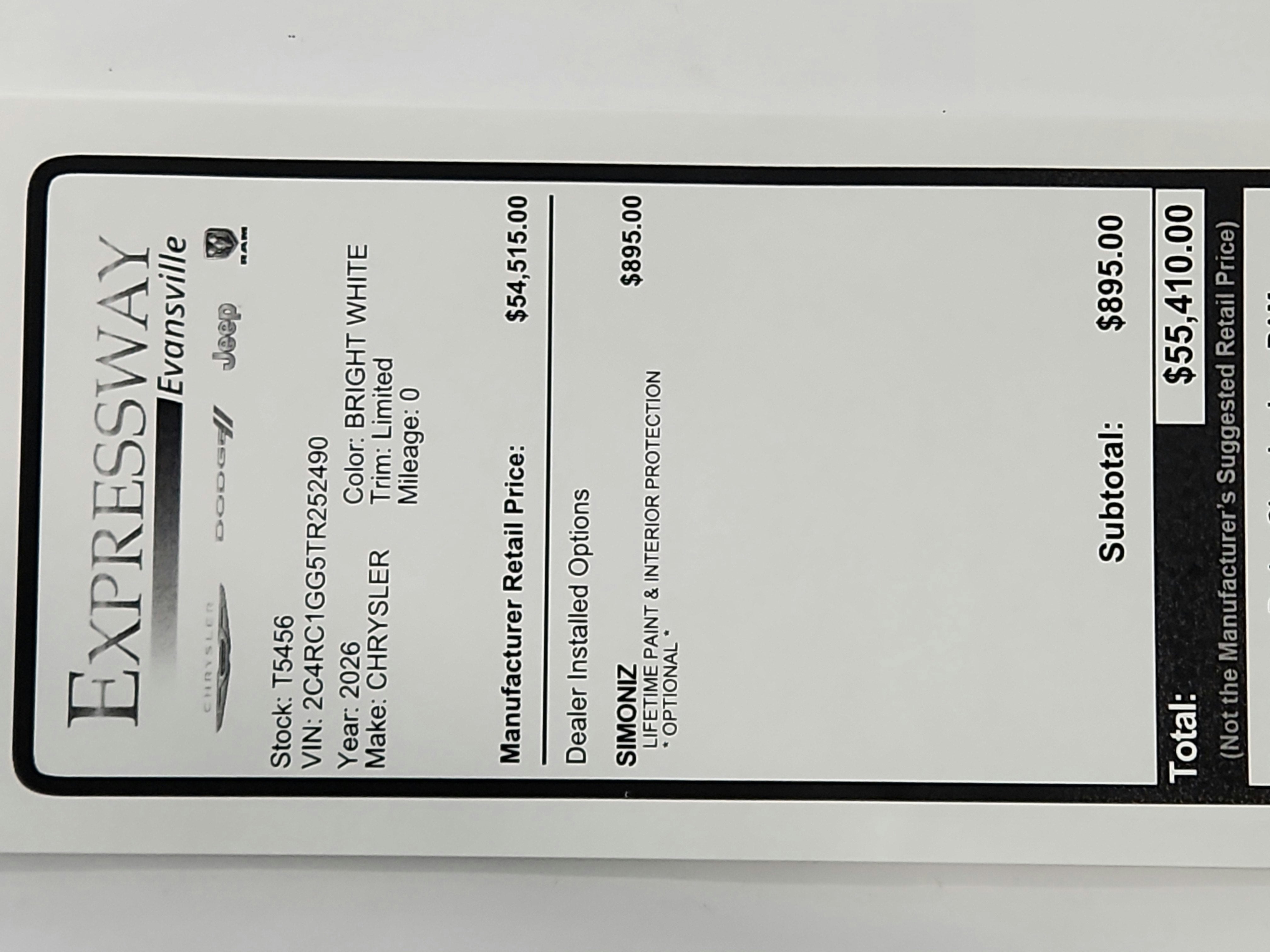 2026 Chrysler Pacifica Limited