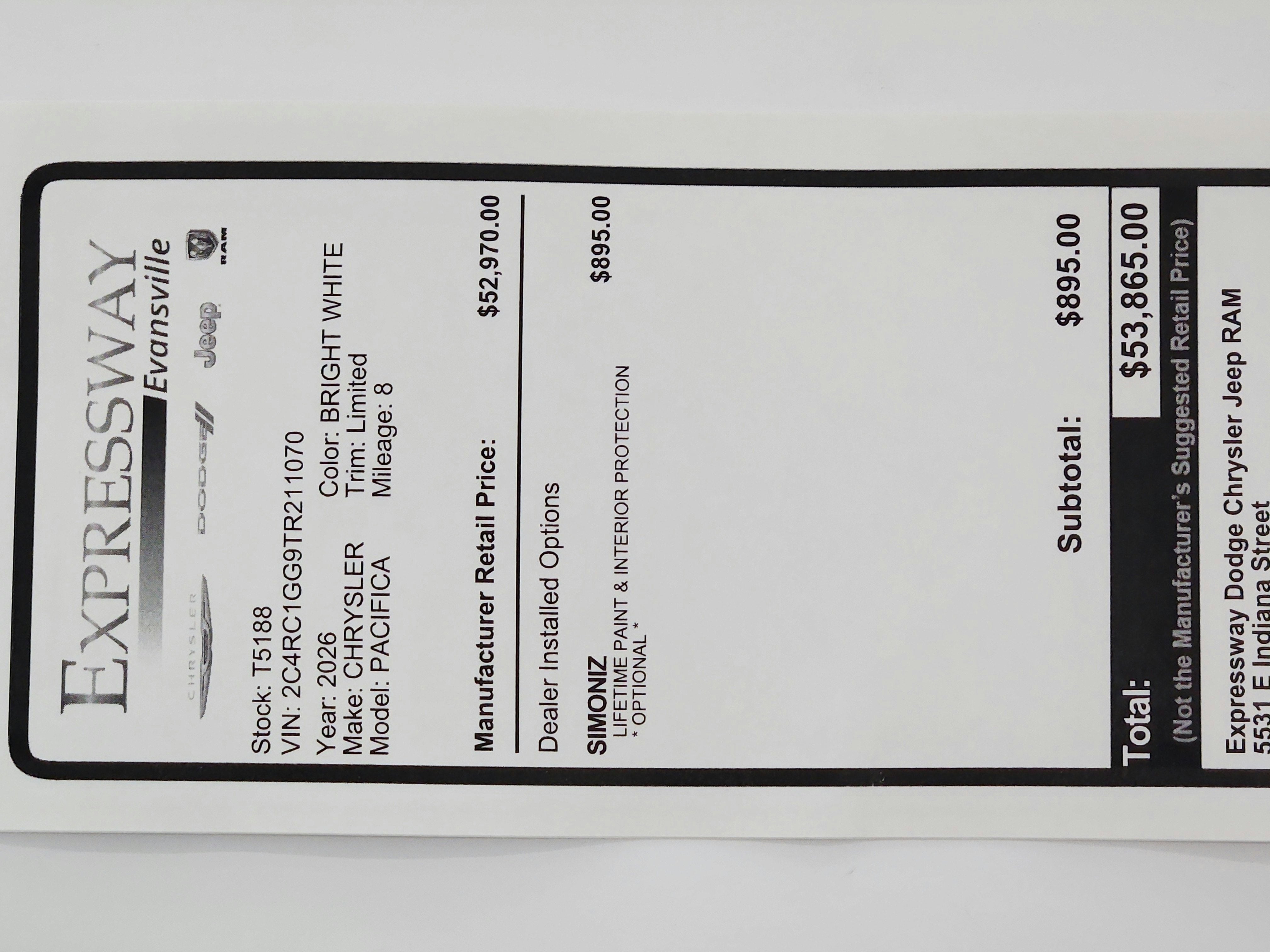 2026 Chrysler Pacifica Limited