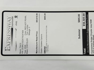 2026 Chrysler Pacifica Limited