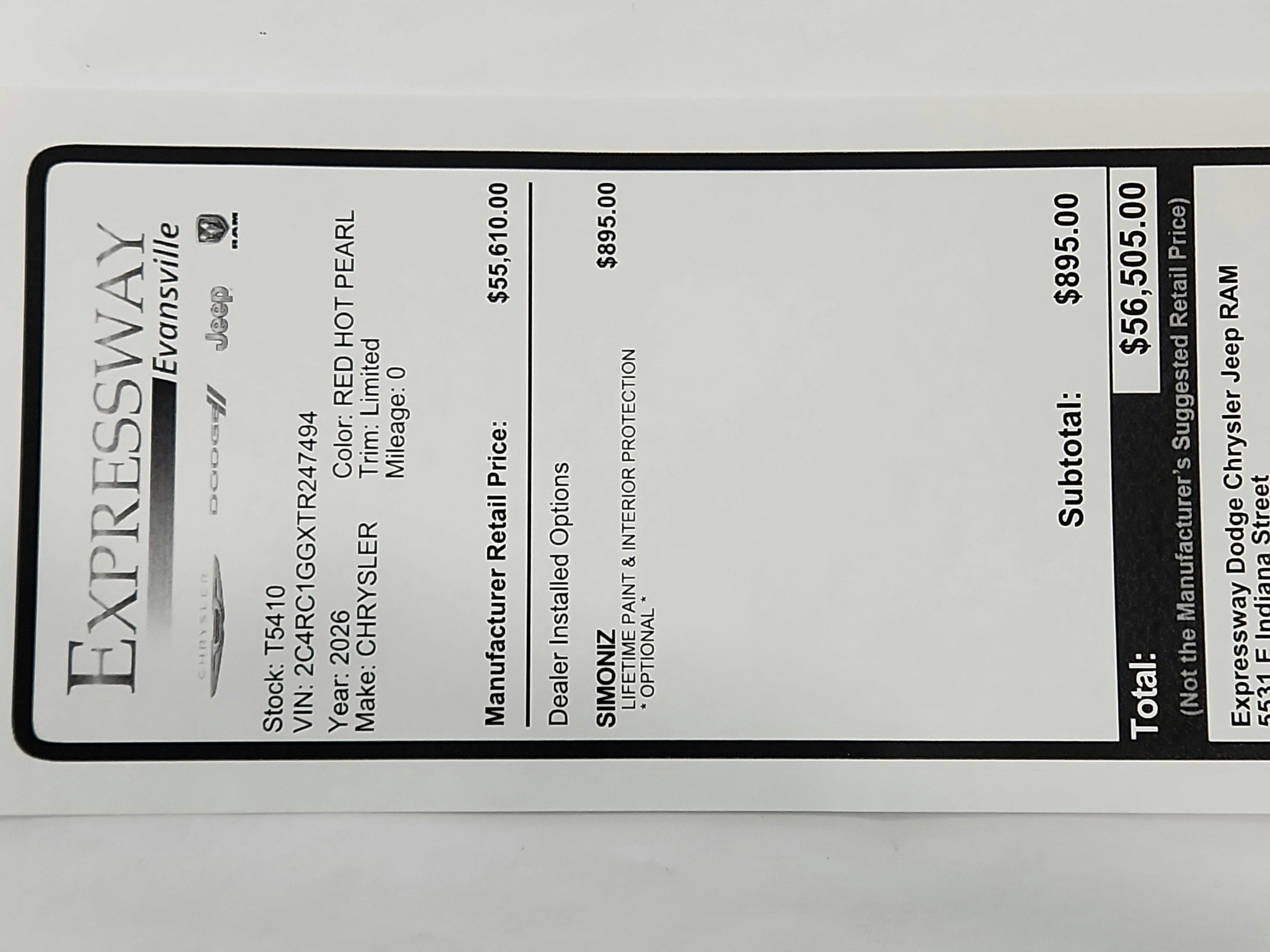 2026 Chrysler Pacifica Limited