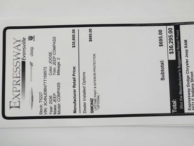 2026 Jeep Compass JEEP COMPASS LATITUDE 4X4