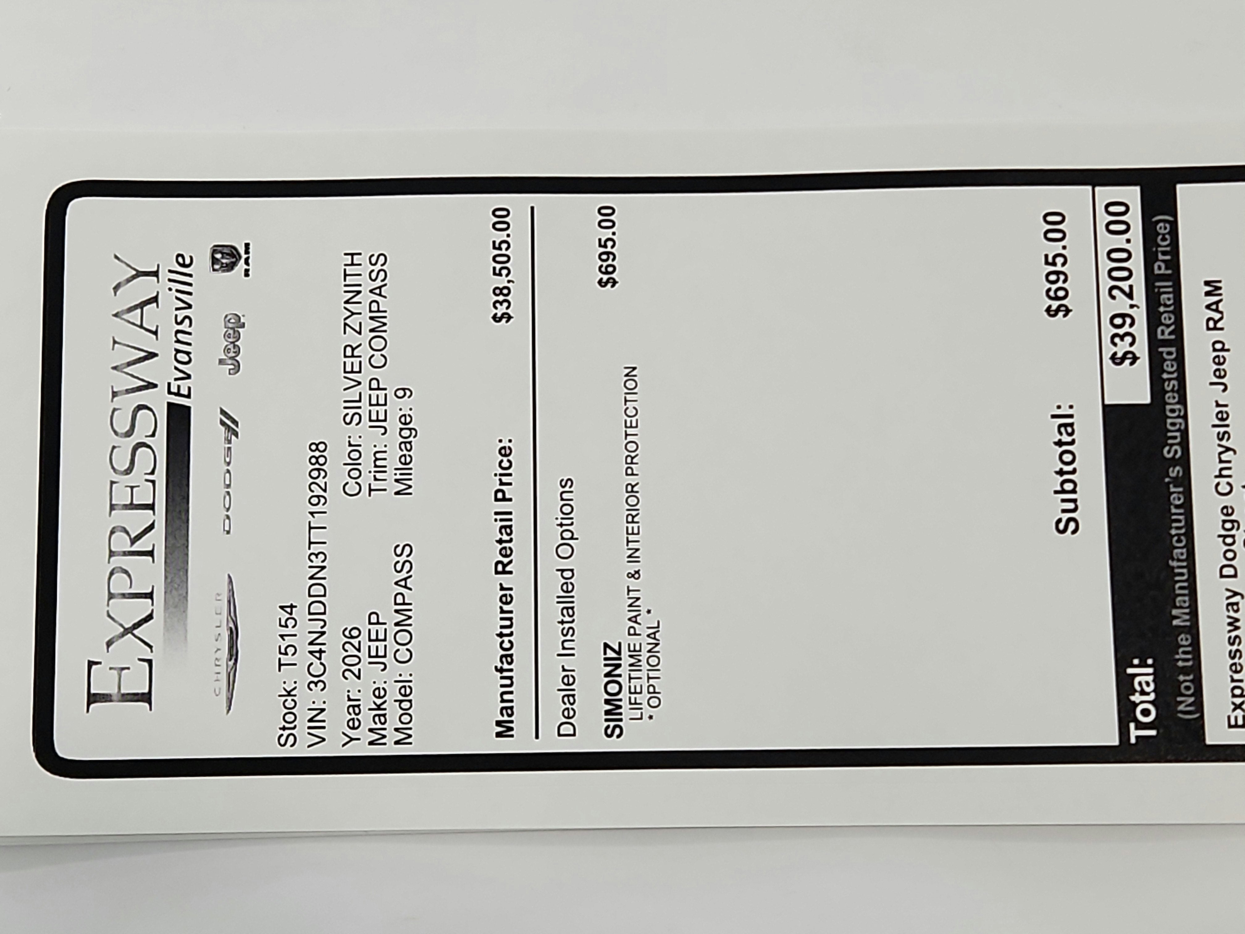 2026 Jeep Compass JEEP COMPASS TRAILHAWK 4X4