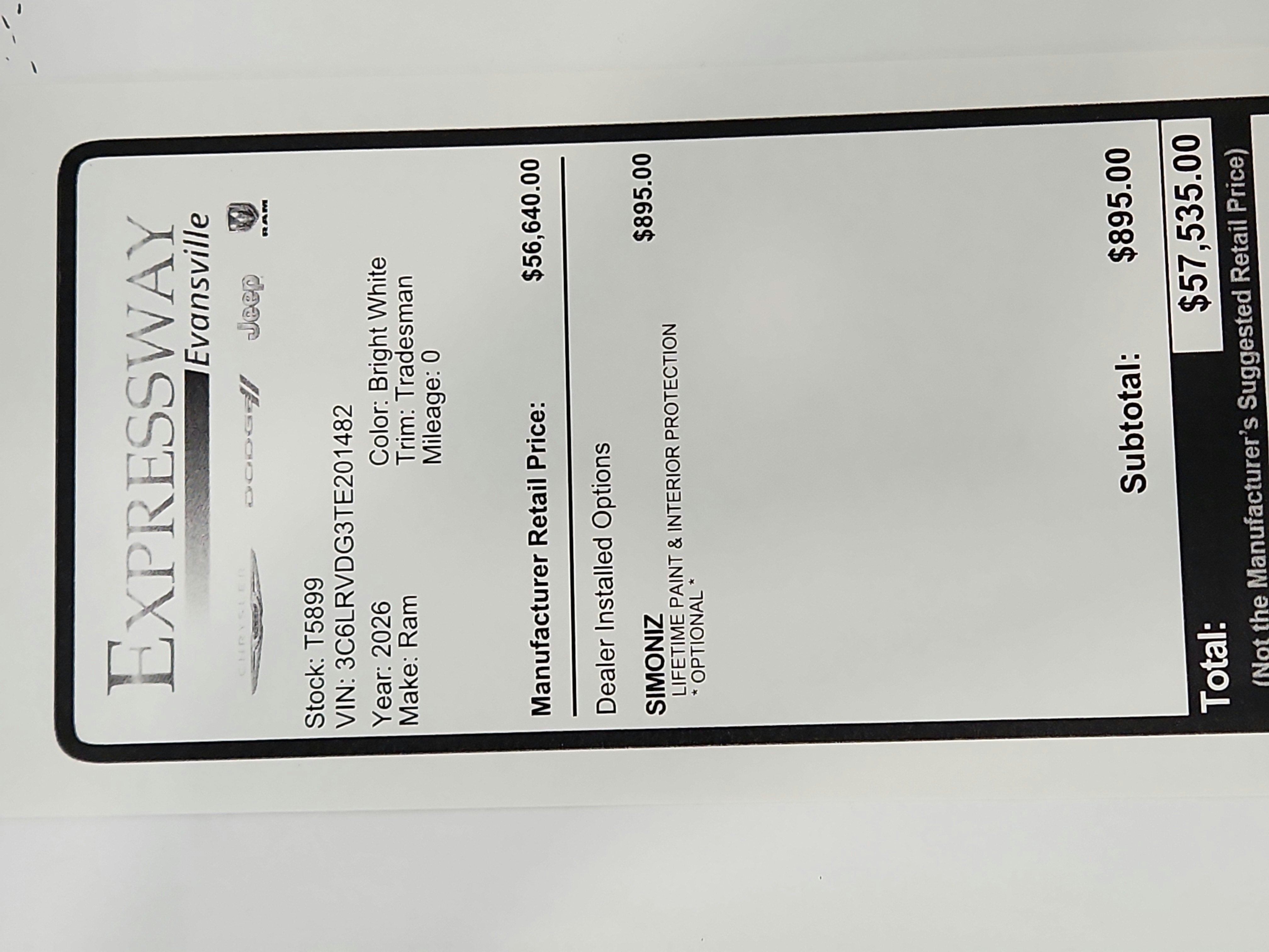 2026 RAM Ram ProMaster 2500 Tradesman