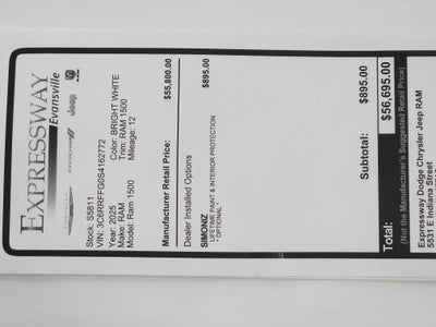 2025 RAM Ram 1500 RAM 1500 BIGHORN/LONESTAR CREW 4X4 (144.5 IN WB 5 FT 7 IN BOX)