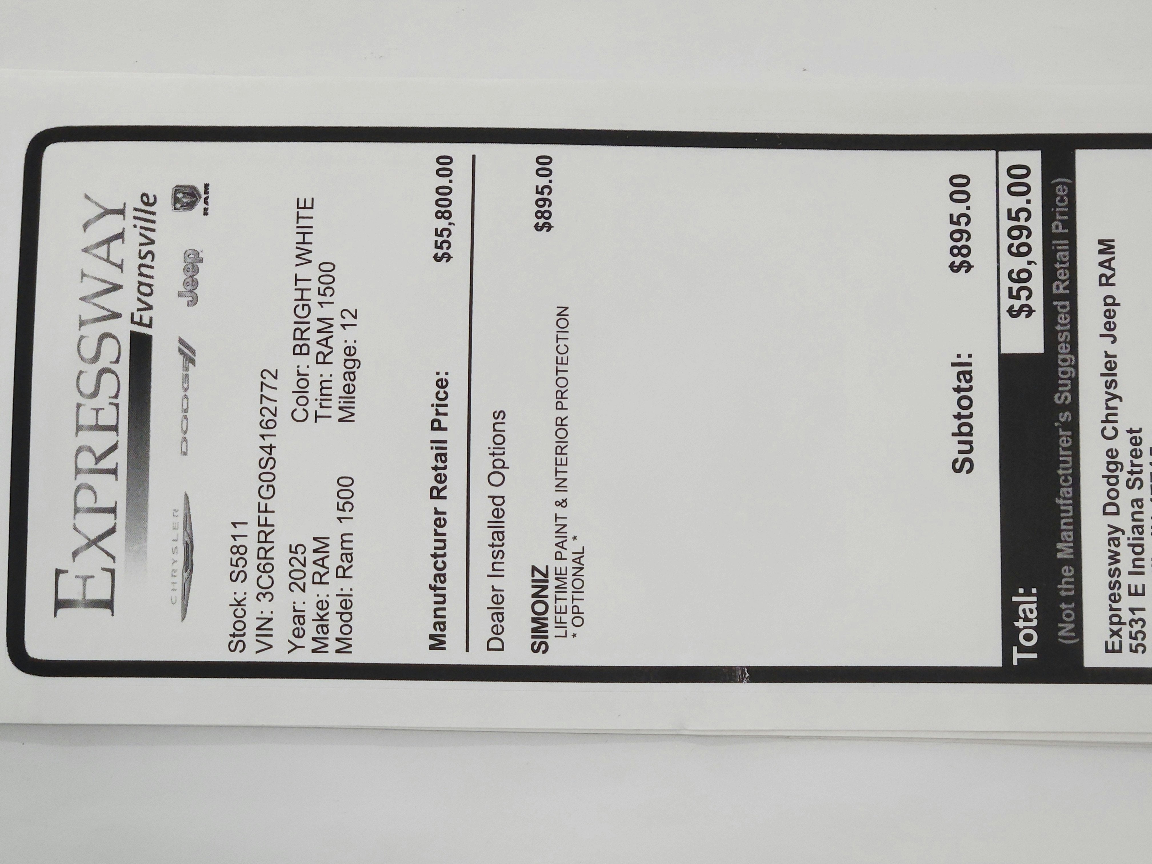 2025 RAM Ram 1500 RAM 1500 BIGHORN/LONESTAR CREW 4X4 (144.5 IN WB 5 FT 7 IN BOX)