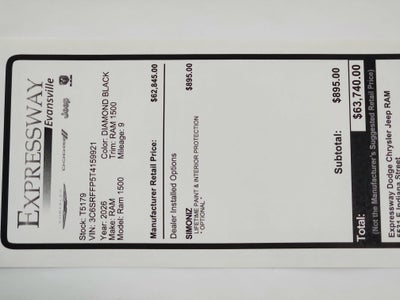 2026 RAM Ram 1500 RAM 1500 BIGHORN/LONESTAR CREW 4X4 (144.5 IN WB 5 FT 7 IN BOX)