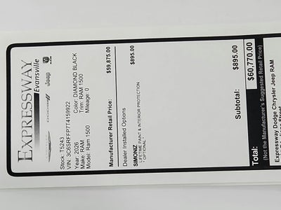 2026 RAM Ram 1500 RAM 1500 BIGHORN/LONESTAR CREW 4X4 (144.5 IN WB 5 FT 7 IN BOX)