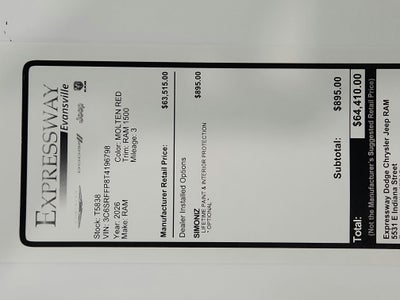 2026 RAM Ram 1500 Big Horn