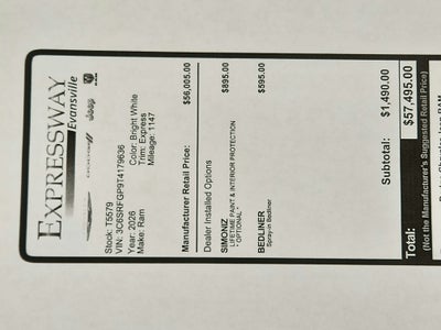 2026 RAM Ram 1500 Express 4x4 Crew Cab 5'7" Box