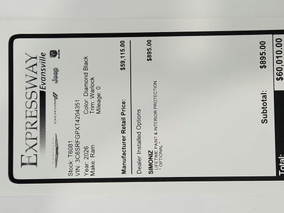 2026 RAM Ram 1500 Warlock
