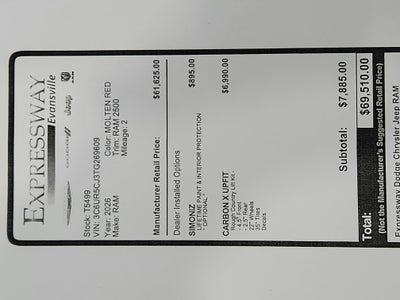2026 RAM Ram 2500 RAM 2500 TRADESMAN CREW CAB 4X4 (149 IN WB 6 FT 4 IN BOX)