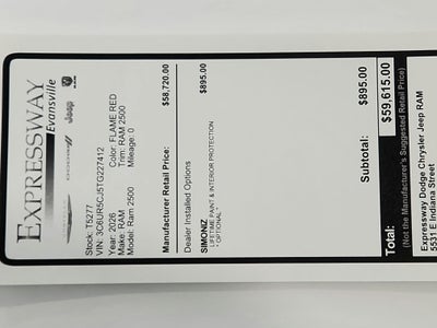 2026 RAM Ram 2500 RAM 2500 TRADESMAN CREW CAB 4X4 (149 IN WB 6 FT 4 IN BOX)