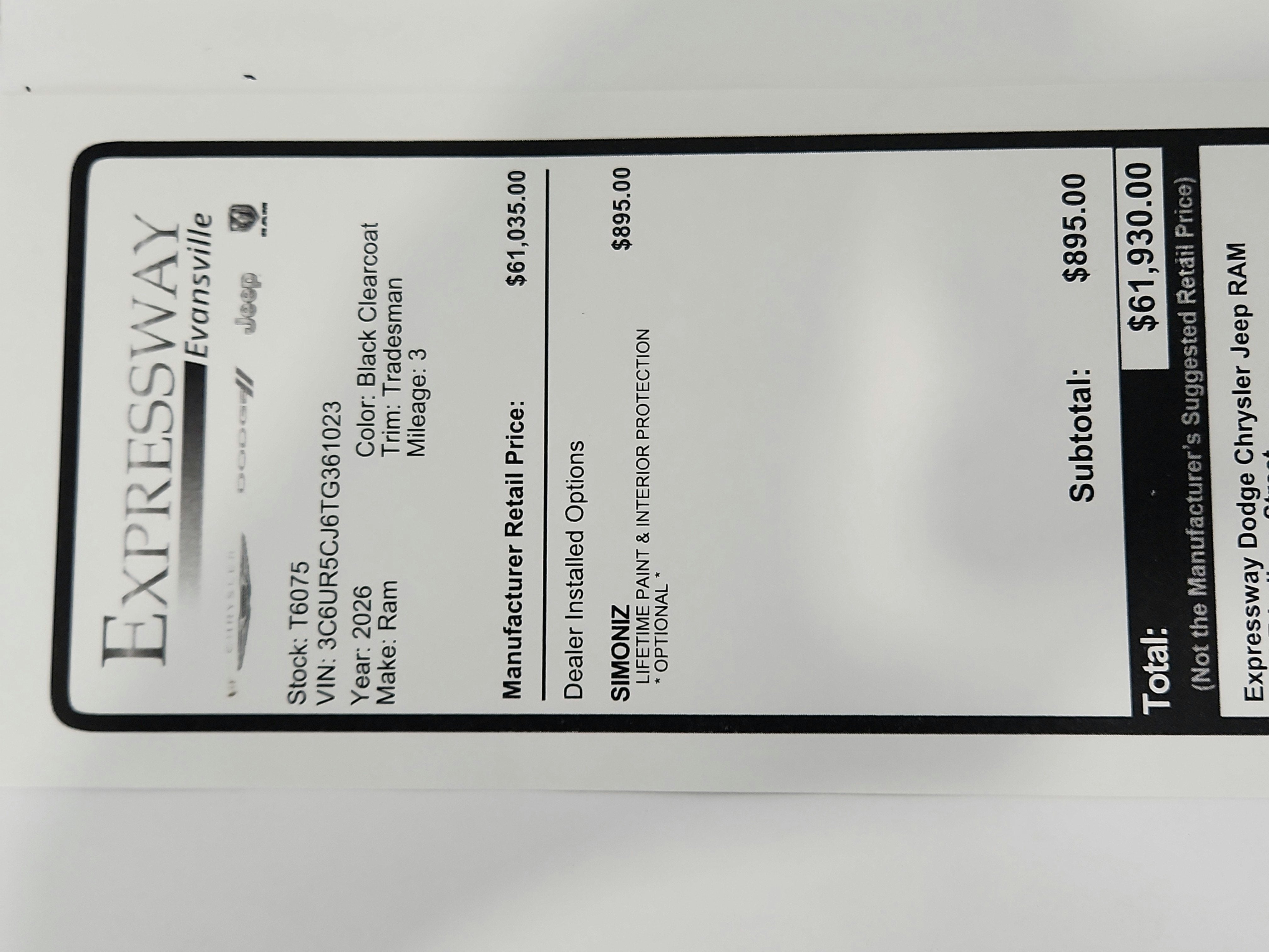 2026 RAM Ram 2500 Tradesman
