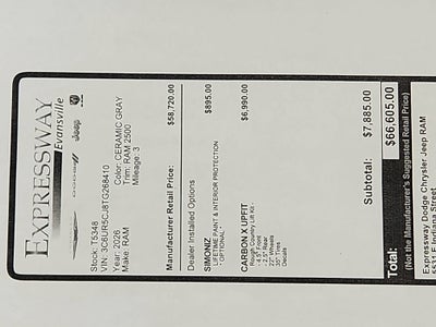 2026 RAM Ram 2500 RAM 2500 TRADESMAN CREW CAB 4X4 (149 IN WB 6 FT 4 IN BOX)