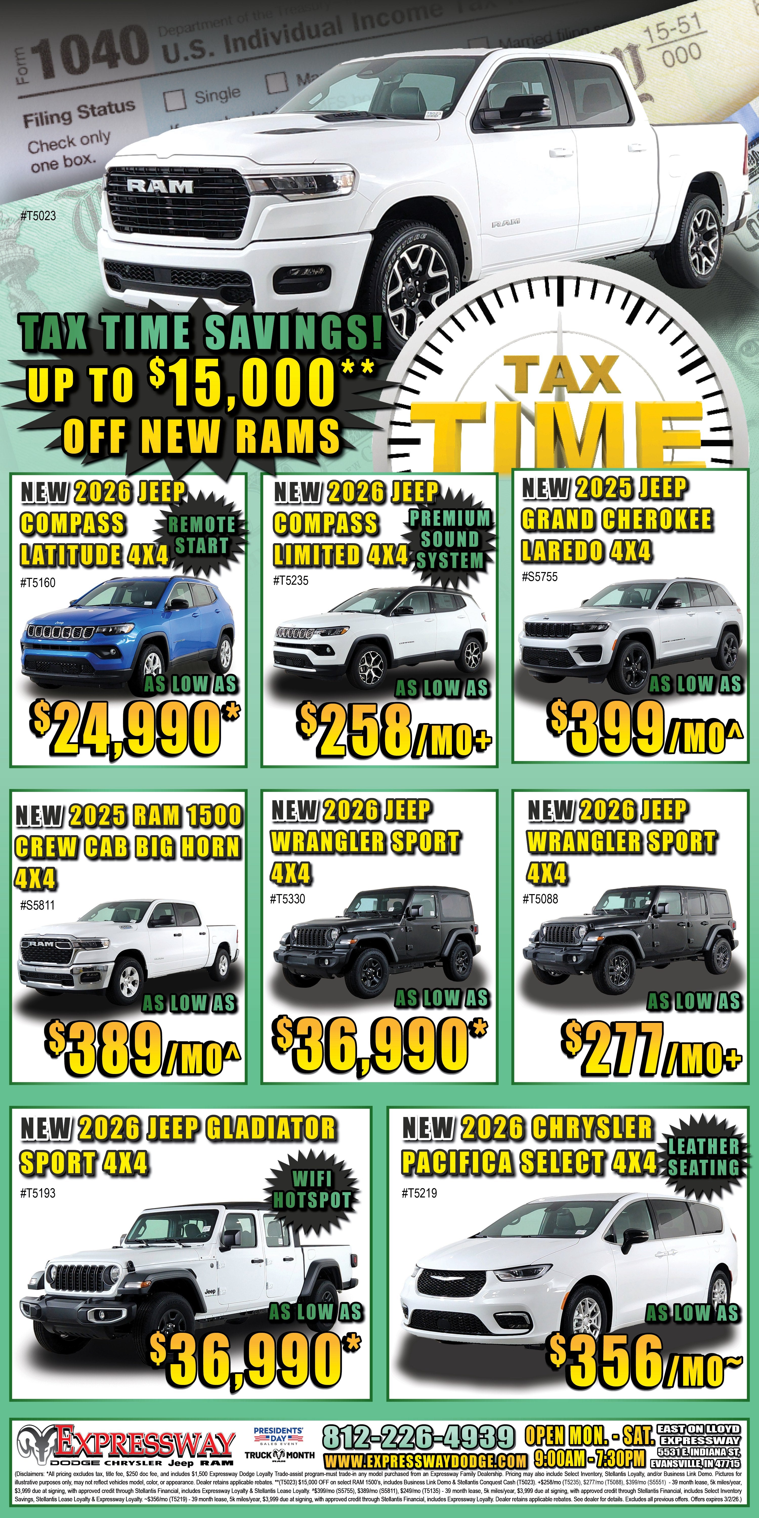 Current Print Ad at Expressway Dodge Inc in Evansville # State#