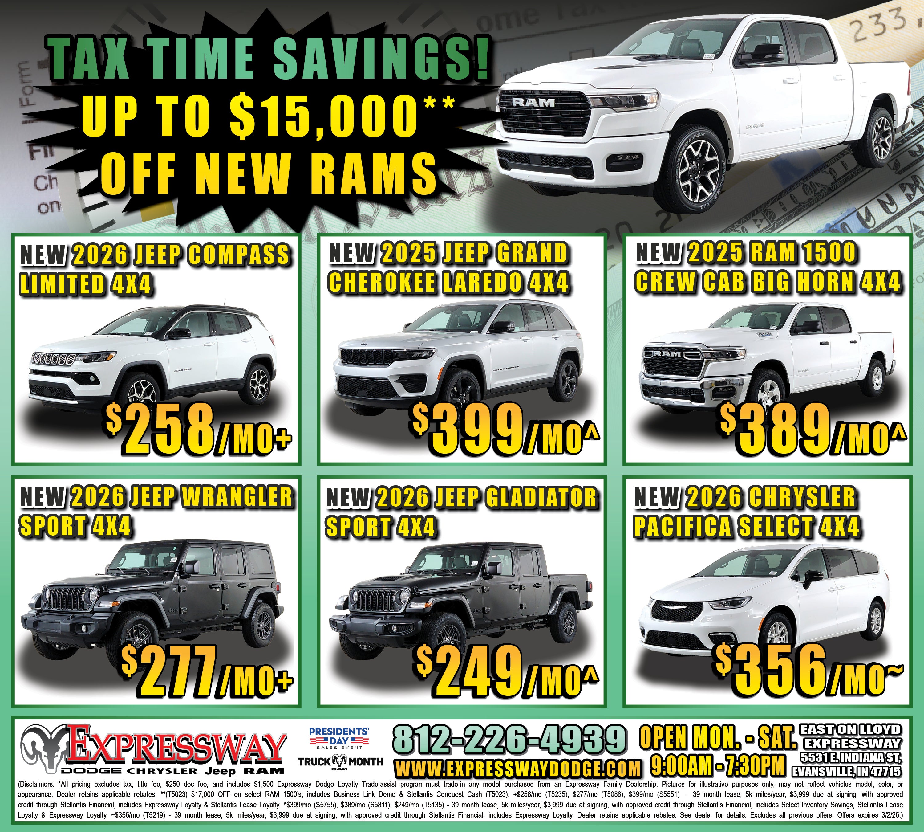 Current Print Ad at Expressway Dodge Inc in Evansville # State#