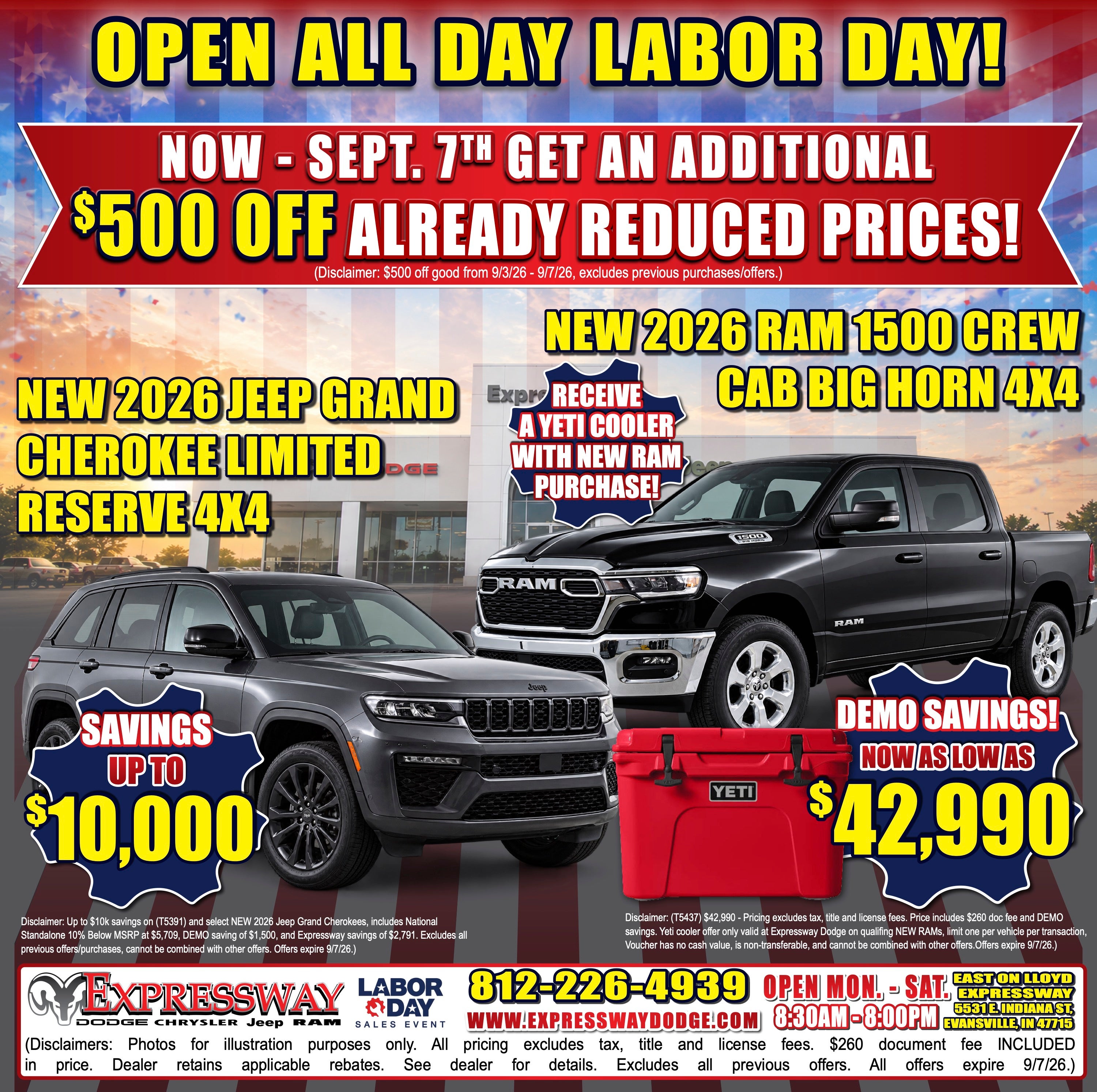 Current Print Ad at Expressway Dodge Inc in Evansville # State#